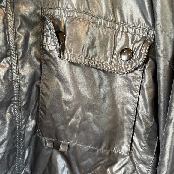 Rare Vintage Upstream Black Shiny Bomber Jacket Rare Small - Picture 6 of 8